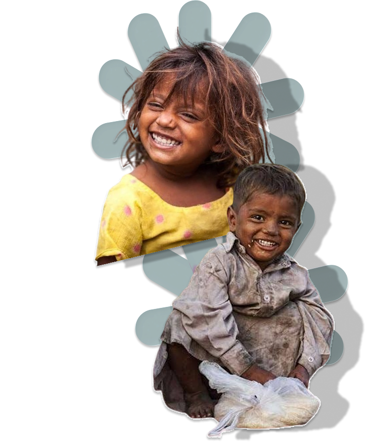 Impoverished and specially abled children smiling